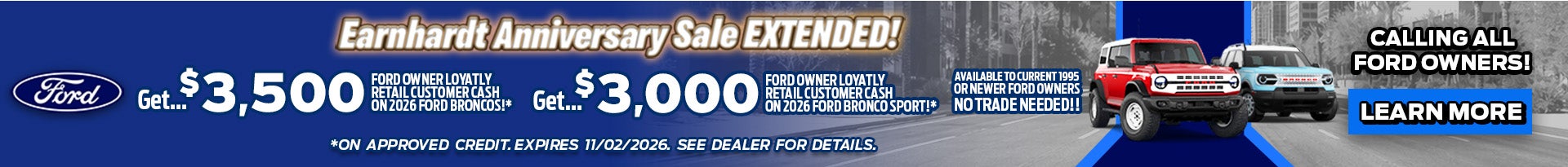 Earnhardt Anniversary Sale Extended